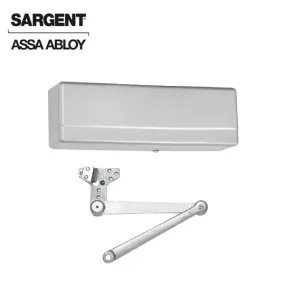 Sargent - 281 - Powerglide Cast Iron Door Closer - Back Check Function - Heavy Duty Hold Open Parallel Arm w/ Compression Stop - Adjustable Size 1-6 - Plastic Cover - Aluminum - Fire Rated - Grade 1