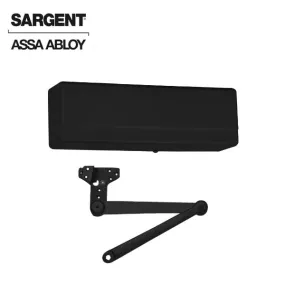 Sargent - 281 - Powerglide Cast Iron Door Closer - Back Check Function - Heavy Duty Hold Open Parallel Arm w/ Compression Stop - Adjustable Size 1-6 - Plastic Cover - Black Suede - Fire Rated - Grade 1