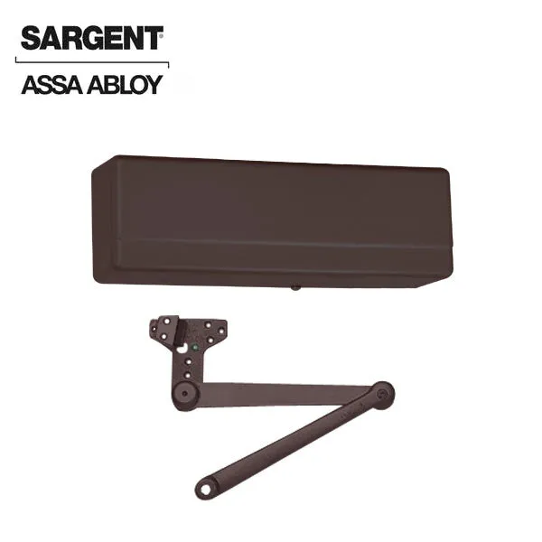 Sargent - 281 - Powerglide Cast Iron Door Closer - Back Check Function - Heavy Duty Hold Open Parallel Arm w/ Compression Stop - Adjustable Size 1-6 - Plastic Cover - Dark Oxidized Satin Bronze - Fire Rated - Grade 1