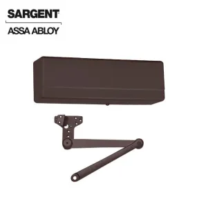 Sargent - 281 - Powerglide Cast Iron Door Closer - Back Check Function - Heavy Duty Hold Open Parallel Arm w/ Compression Stop - Adjustable Size 1-6 - Plastic Cover - Dark Oxidized Satin Bronze - Fire Rated - Grade 1