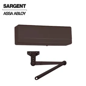 Sargent - 281 - Powerglide Cast Iron Door Closer - Back Check Function - Heavy Duty Hold Open Parallel Arm w/ Positive Stop - Adjustable Size 1-6 - Plastic Cover - Dark Oxidized Satin Bronze - Fire Rated - Grade 1