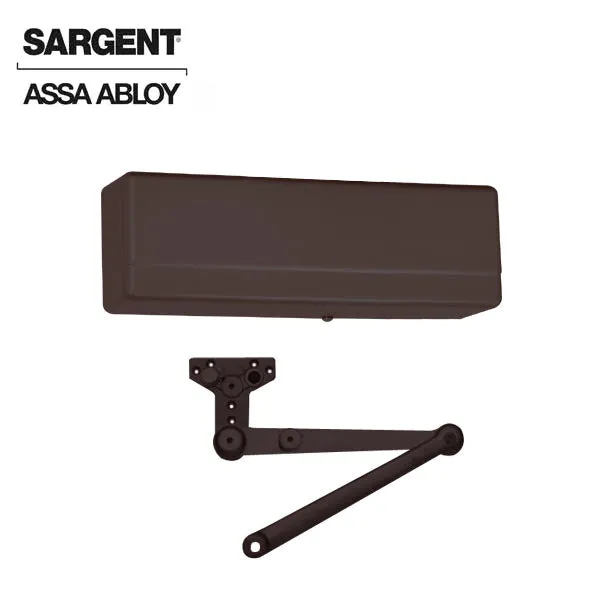 Sargent - 281 - Powerglide Cast Iron Door Closer - Back Check Function - Heavy Duty Hold Open Parallel Arm w/ Positive Stop - Adjustable Size 1-6 - Plastic Cover - Dark Oxidized Satin Bronze - Fire Rated - Grade 1