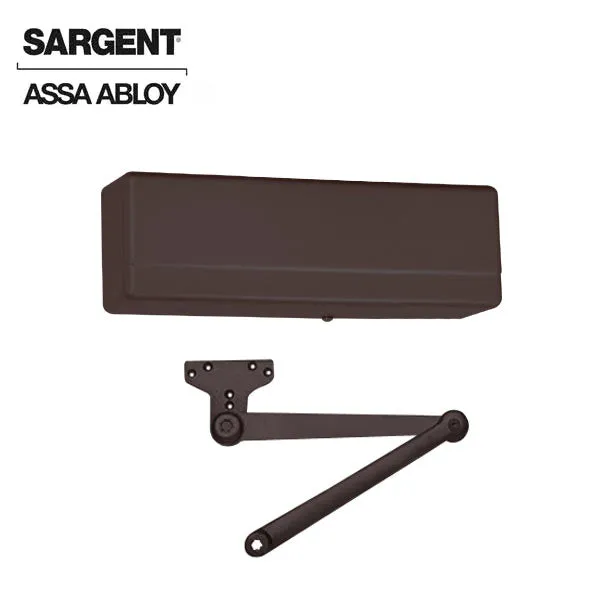 Sargent - 281 - Powerglide Cast Iron Door Closer - Back Check Function - Heavy Duty Parallel Arm - Adjustable Size 1-6 - Plastic Cover - Dark Oxidized Satin Bronze - Fire Rated - Grade 1