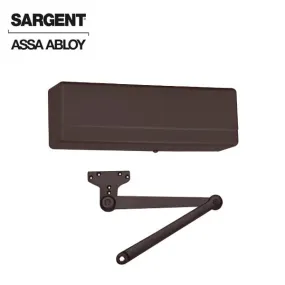 Sargent - 281 - Powerglide Cast Iron Door Closer - Back Check Function - Heavy Duty Parallel Arm - Adjustable Size 1-6 - Plastic Cover - Dark Oxidized Satin Bronze - Fire Rated - Grade 1