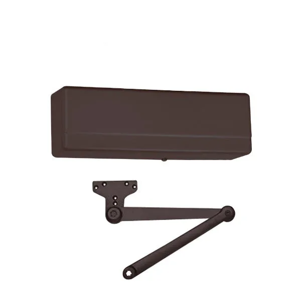 Sargent - 281 - Powerglide Cast Iron Door Closer - Back Check Function - Heavy Duty Parallel Arm - Adjustable Size 1-6 - Plastic Cover - Dark Oxidized Satin Bronze - Fire Rated - Grade 1