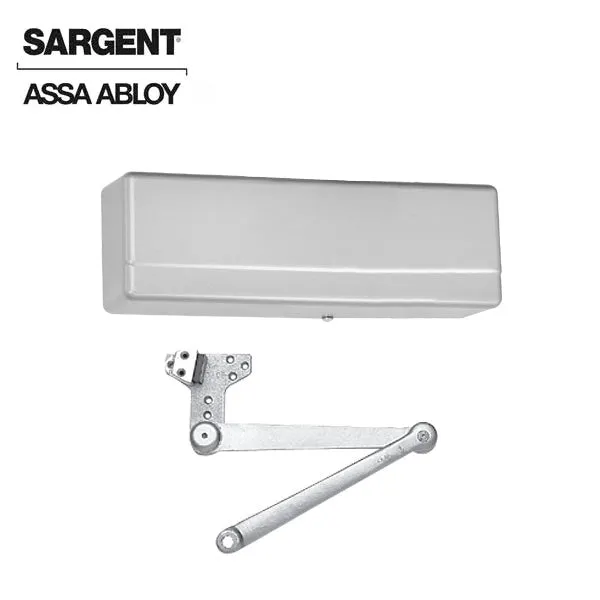 Sargent - 281 - Powerglide Cast Iron Door Closer - Back Check Function - Heavy Duty Parallel Arm w/ Compression Stop - Adjustable Size 1-6 - Plastic Cover - Aluminum - Fire Rated - Grade 1