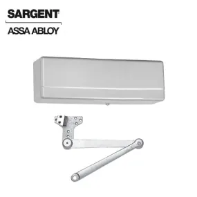 Sargent - 281 - Powerglide Cast Iron Door Closer - Back Check Function - Heavy Duty Parallel Arm w/ Compression Stop - Adjustable Size 1-6 - Plastic Cover - Aluminum - Fire Rated - Grade 1