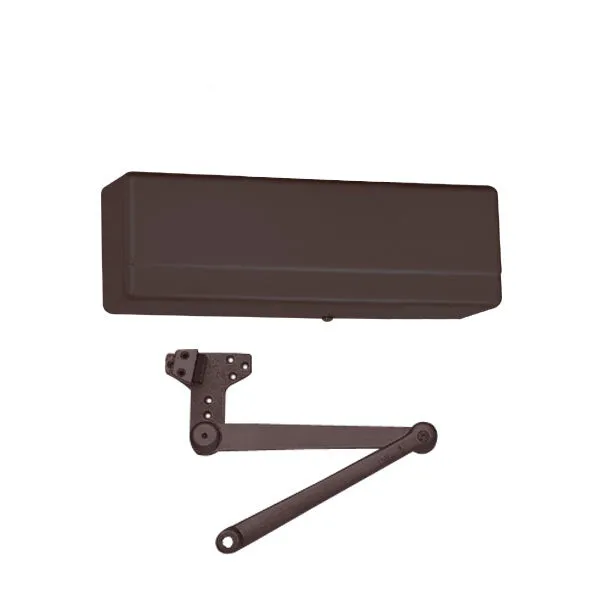 Sargent - 281 - Powerglide Cast Iron Door Closer - Back Check Function - Heavy Duty Parallel Arm w/ Compression Stop - Adjustable Size 1-6 - Plastic Cover - Dark Oxidized Satin Bronze - Fire Rated - Grade 1