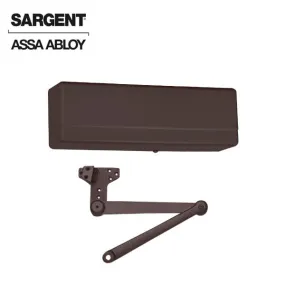 Sargent - 281 - Powerglide Cast Iron Door Closer - Back Check Function - Heavy Duty Parallel Arm w/ Compression Stop - Adjustable Size 1-6 - Plastic Cover - Dark Oxidized Satin Bronze - Fire Rated - Grade 1