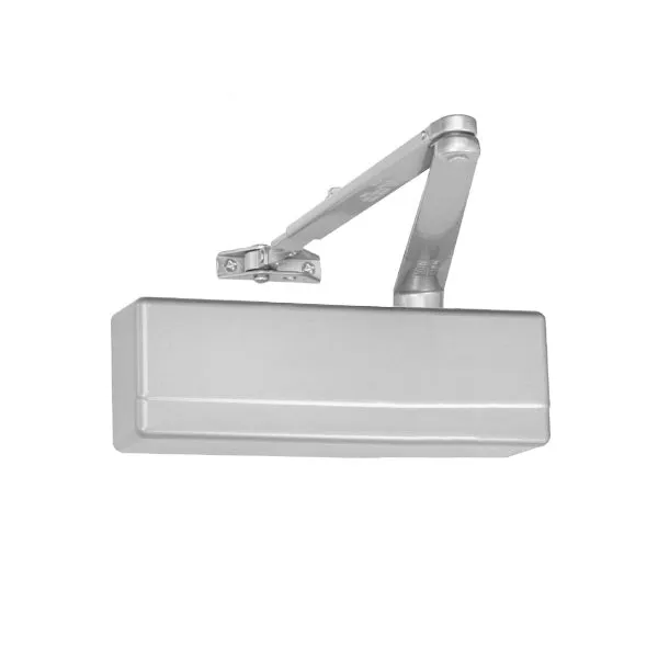 Sargent - 281 - Powerglide Cast Iron Door Closer - Back Check Function - Standard Arm - Adjustable Size 1-6 - Plastic Cover - Aluminum - Fire Rated - Grade 1