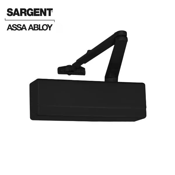 Sargent - 281 - Powerglide Cast Iron Door Closer - Back Check Function -  Standard Arm - Adjustable Size 1-6 - Plastic Cover - Black Suede - Fire Rated - Grade 1