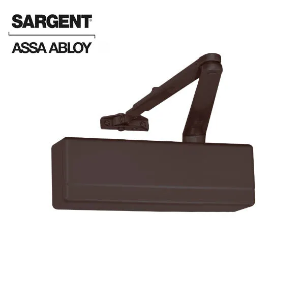 Sargent - 281 - Powerglide Cast Iron Door Closer - Back Check Function - Standard Arm - Adjustable Size 1-6 - Plastic Cover - Dark Oxidized Satin Bronze - Fire Rated - Grade 1