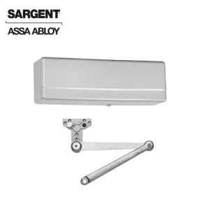 Sargent - 281 - Powerglide Cast Iron Door Closer w/ PS - Back Check Function - Heavy Duty Parallel Arm w/ Positive Stop - Adjustable Size 1-6 - Plastic Cover - Aluminum - Fire Rated - Grade 1