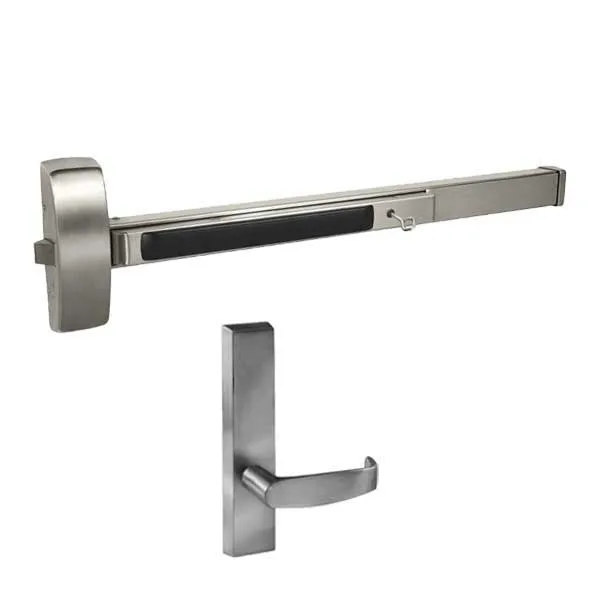 Sargent - 8815 - Rim Exit Device with Trim Lever - Satin Stainless Steel - Passage Only - Remote Latch Retraction - 36" - Grade 1