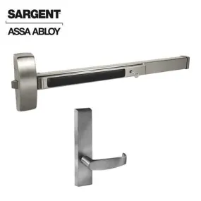 Sargent - 8815 - Rim Exit Device with Trim Lever - Satin Stainless Steel - Passage Only - Remote Latch Retraction - 36" - Grade 1