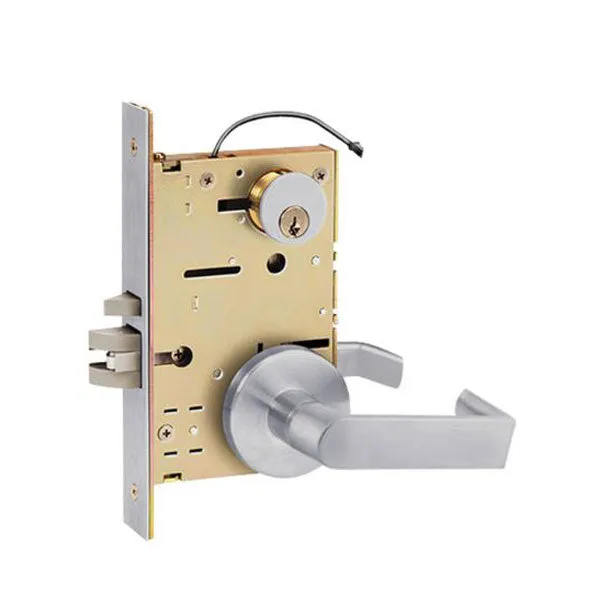 SDC - Z7850LQE - Solenoid Controlled Mortise Lock - Fail Safe - Eclipse Rose - Left Hand - 12/24VDC - Satin Chrome - Fire Rated - Grade 1