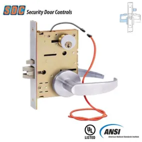 SDC - Z7850LQG - Solenoid Controlled Mortise Lock - Fail Safe - Galaxy Rose - Optional Handing - 12/24VDC - Satin Chrome - Fire Rated - Grade 1