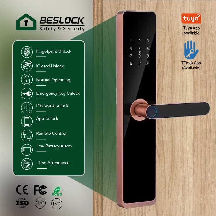 Security Classical Smart Electric Lockset RFID Card Biometric Finger print Digital Hotel Door Locks