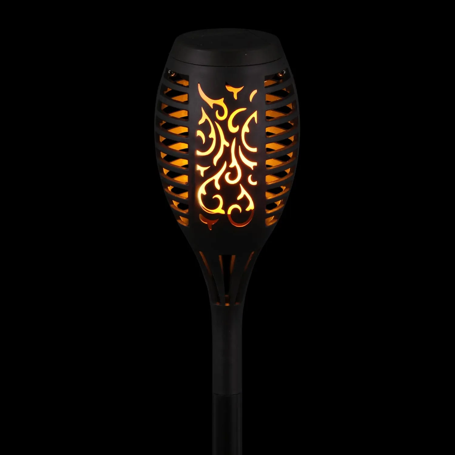 Set of 4 Solar Dancing Flame Torch Garden Stakes- Small, 3 inches by 20 Inches