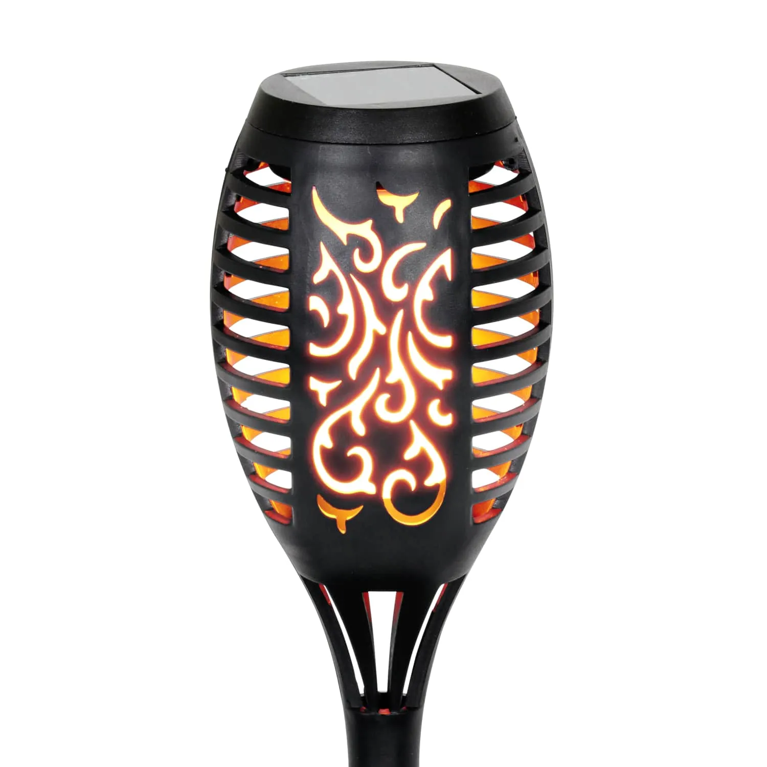 Set of 4 Solar Dancing Flame Torch Garden Stakes- Small, 3 inches by 20 Inches