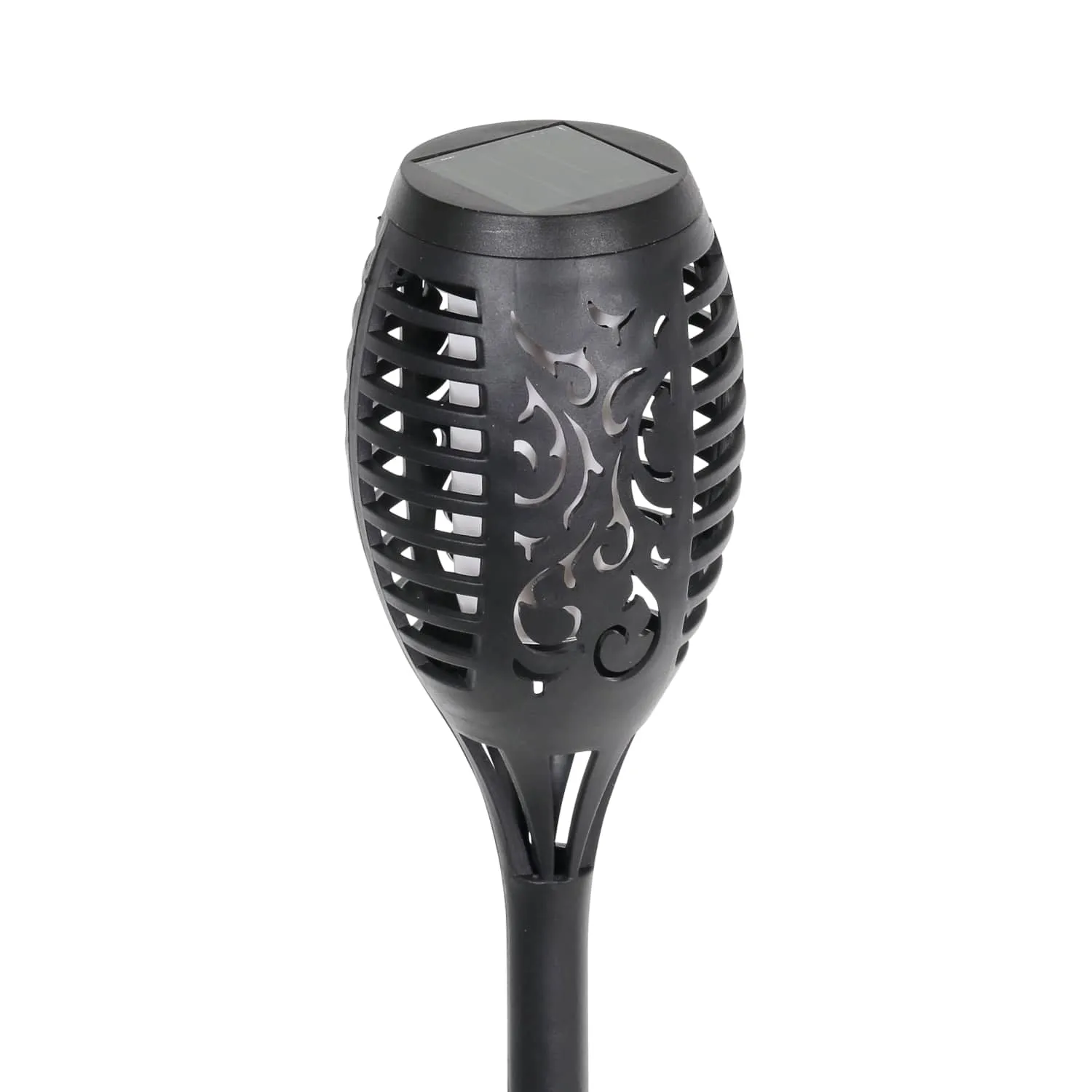 Set of 4 Solar Dancing Flame Torch Garden Stakes- Small, 3 inches by 20 Inches