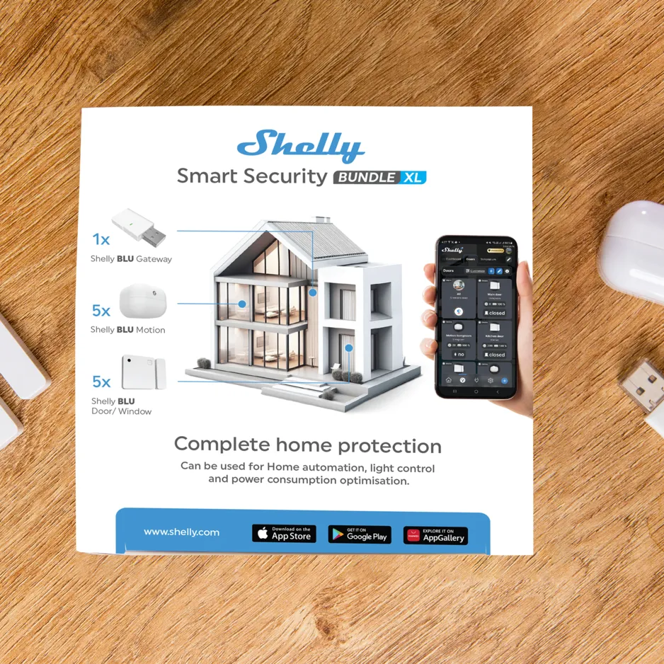 Shelly Smart Security Bundle XL - Bluetooth based - works standalone