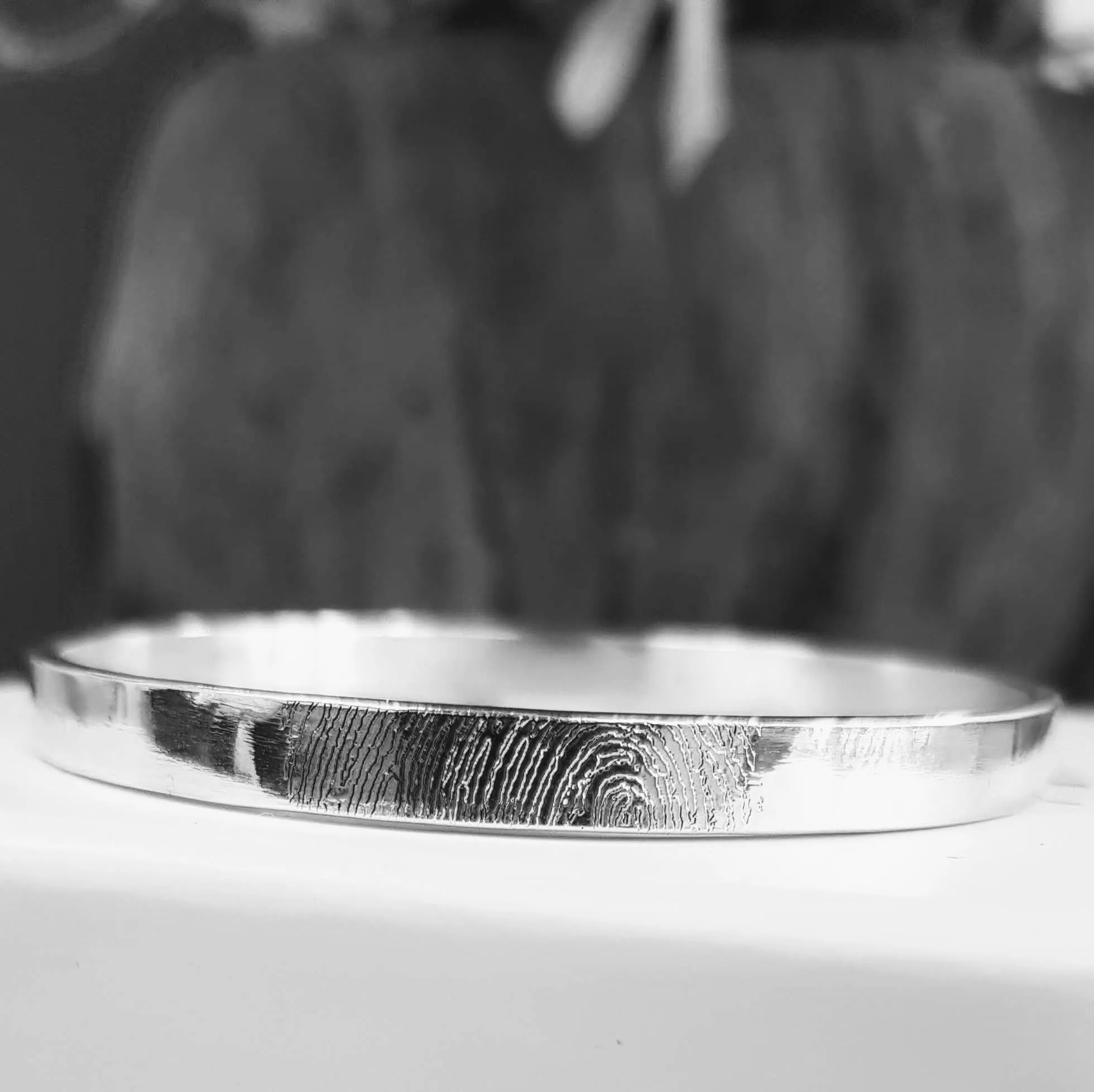 Silver Fingerprint Bangle