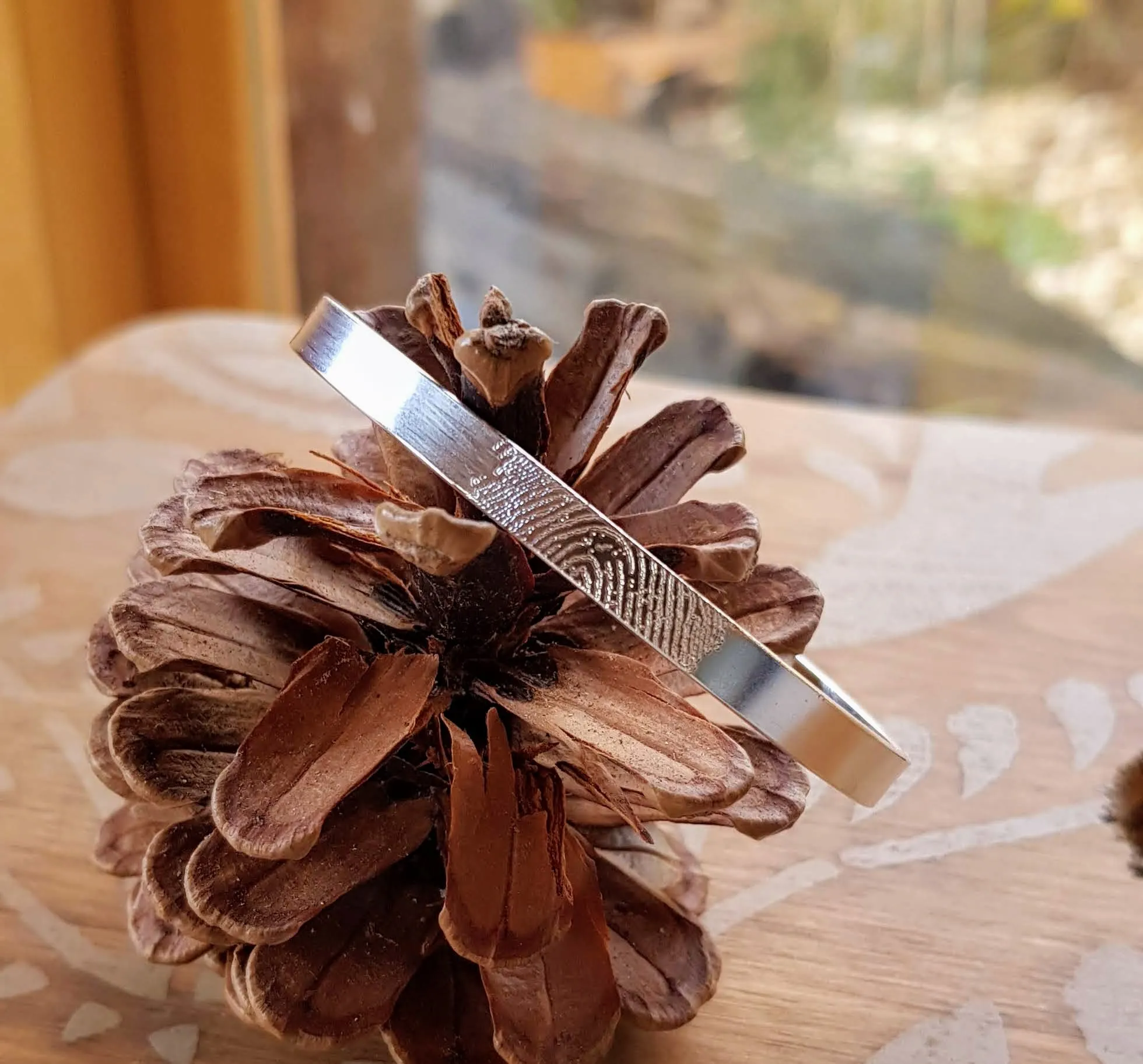 Silver Fingerprint Cuff