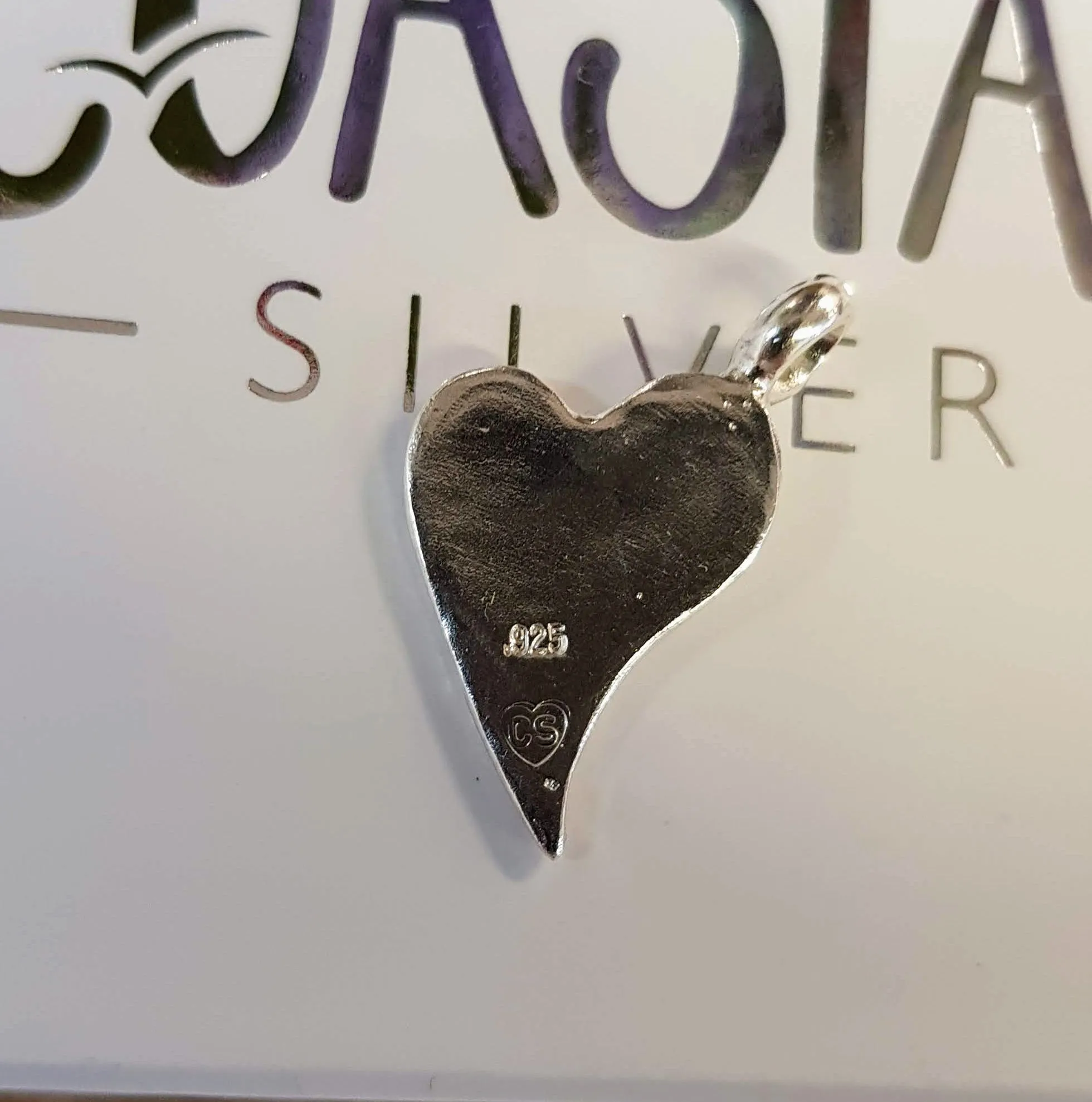 Silver 'Wonky Heart' Fingerprint Necklace