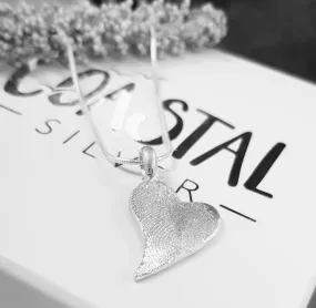 Silver 'Wonky Heart' Fingerprint Necklace