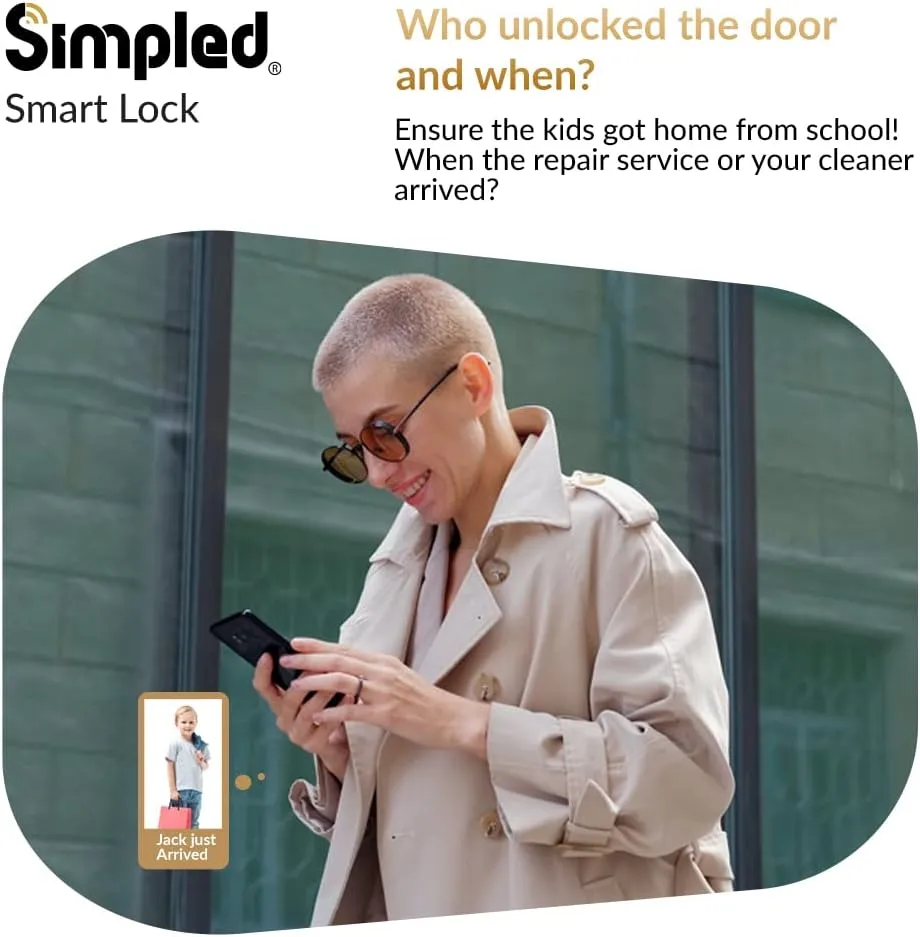 Simpled SF-SP Slim Series Smart Lock (Matt Black)