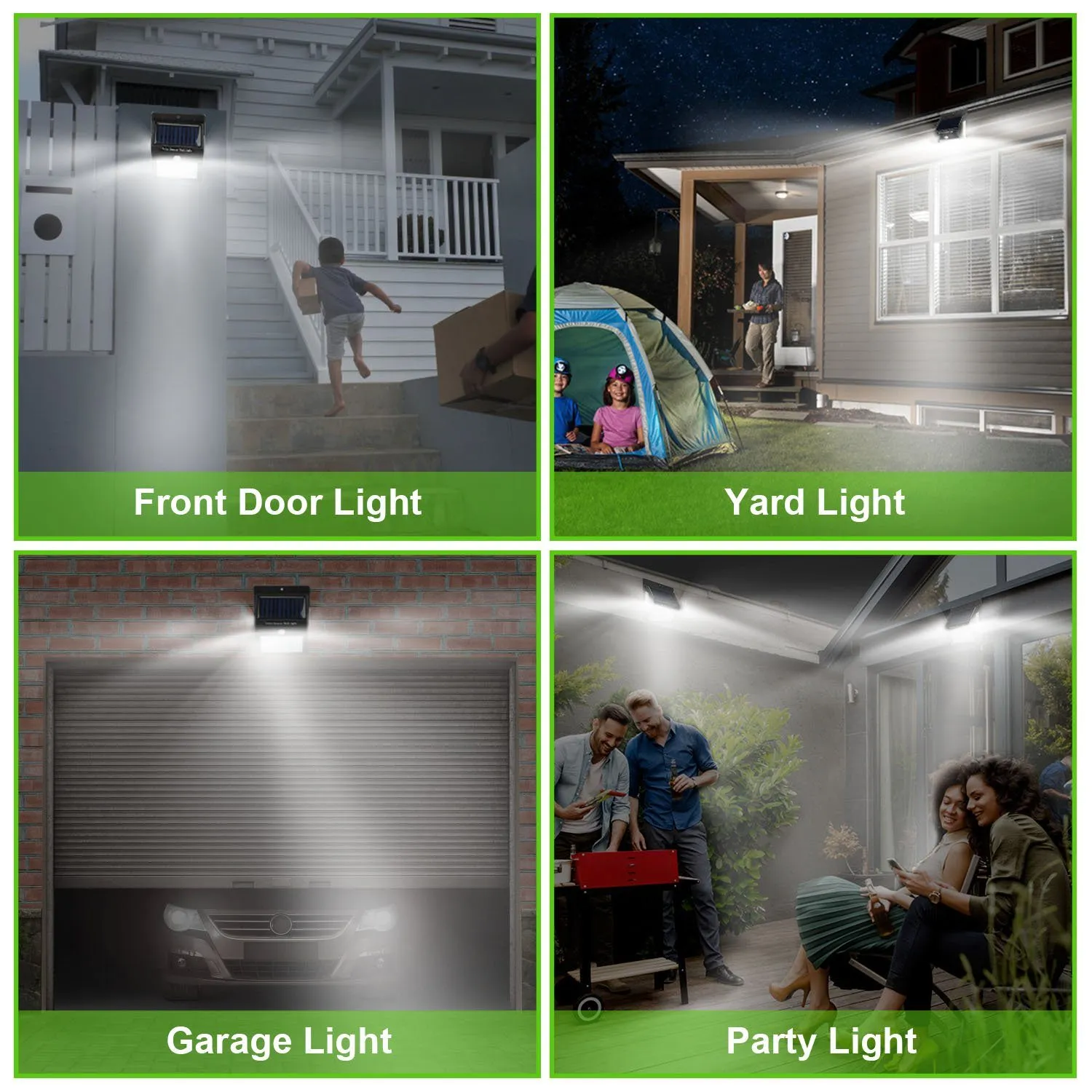 Solar 100 LEDs PIR Motion Sensor Wall Light