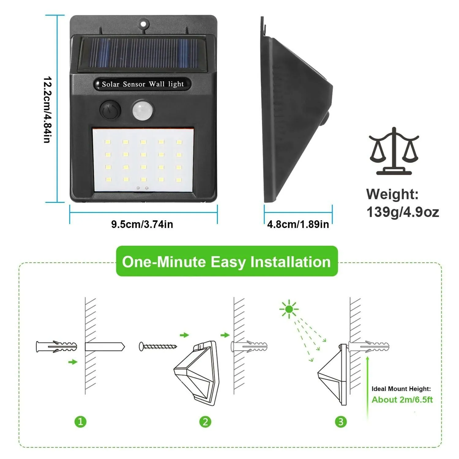 Solar Light 20 LEDs Outdoor PIR