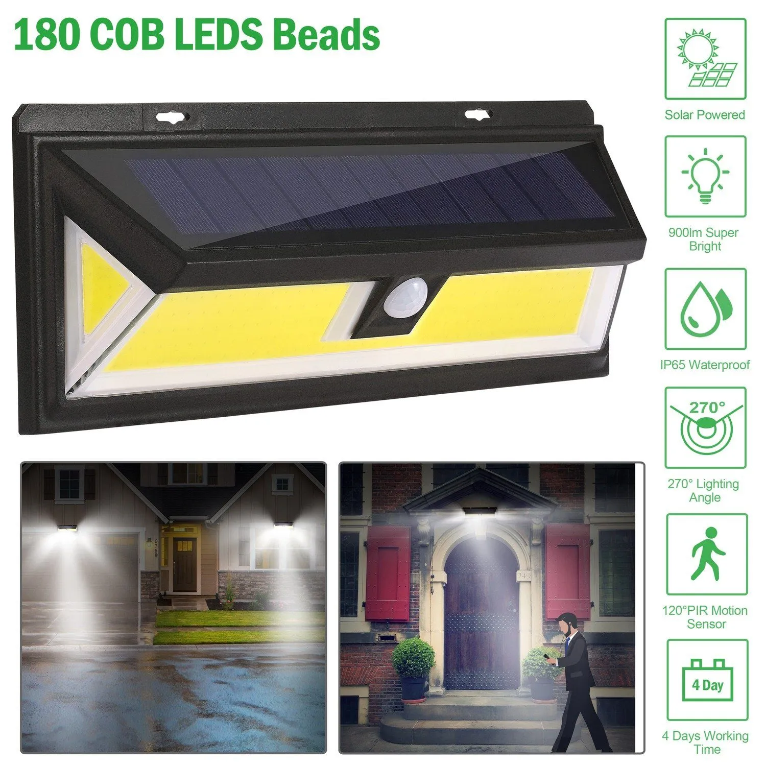 Solar Lights 180 LEDS Solar Wall Light
