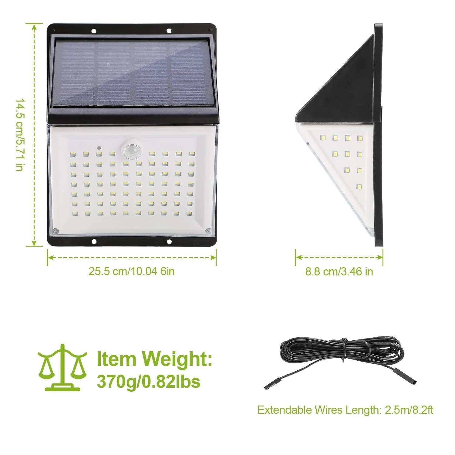 Solar Lights 88 LEDs Outdoor Wall Lamps