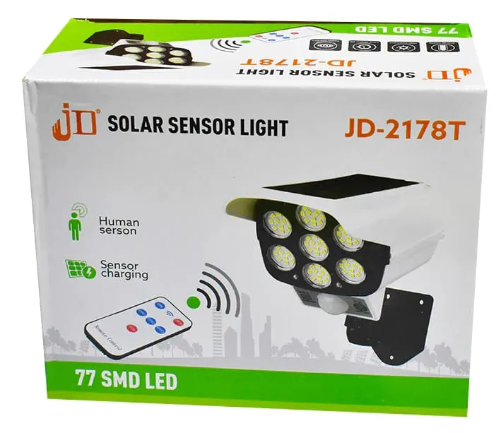 Solar Outdoor Security Movement Sensor Light With Remote - JD-2178T S4180056