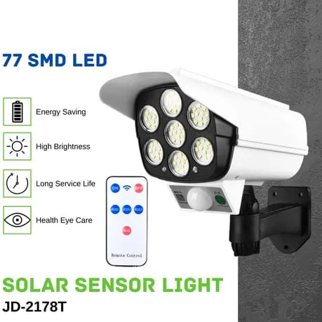 Solar Outdoor Security Movement Sensor Light With Remote - JD-2178T S4180056