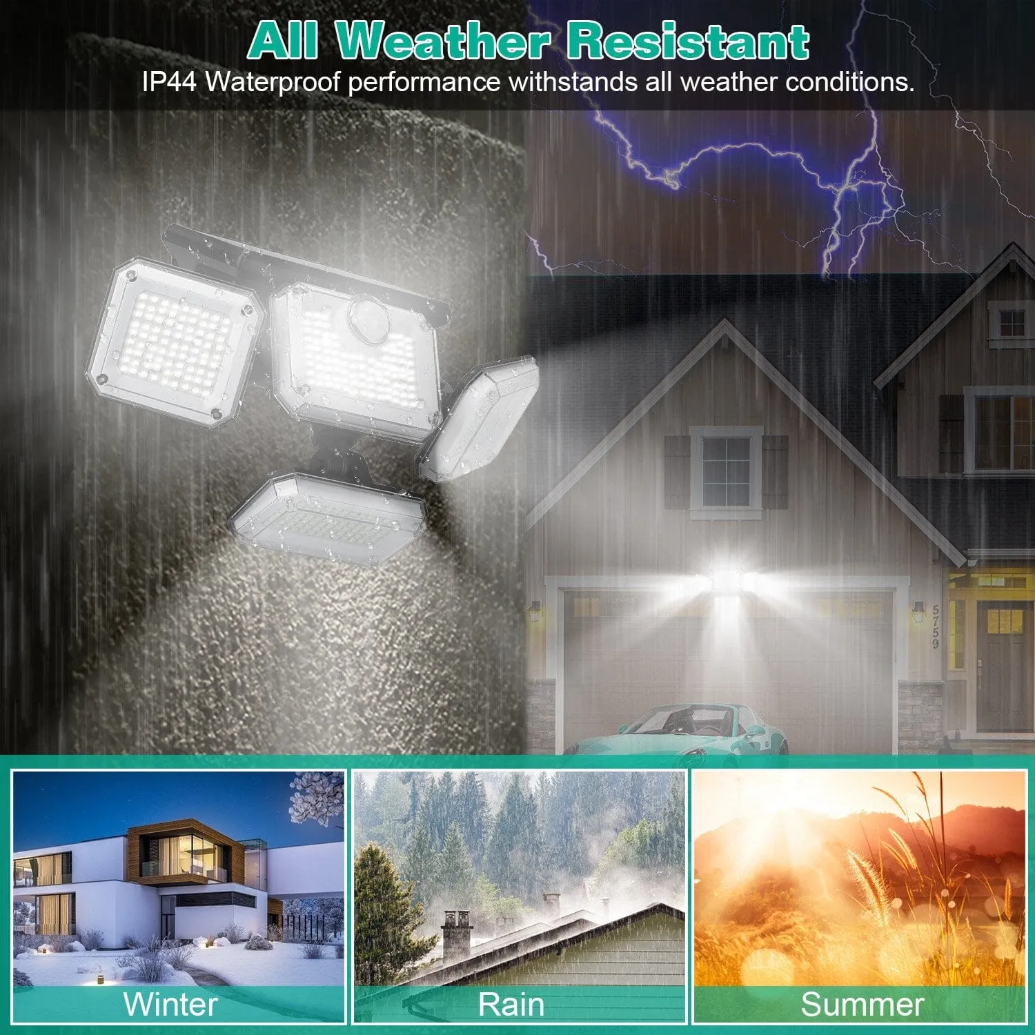 Solar Powered Wall Lights Outdoor Motion Sensor Lamps