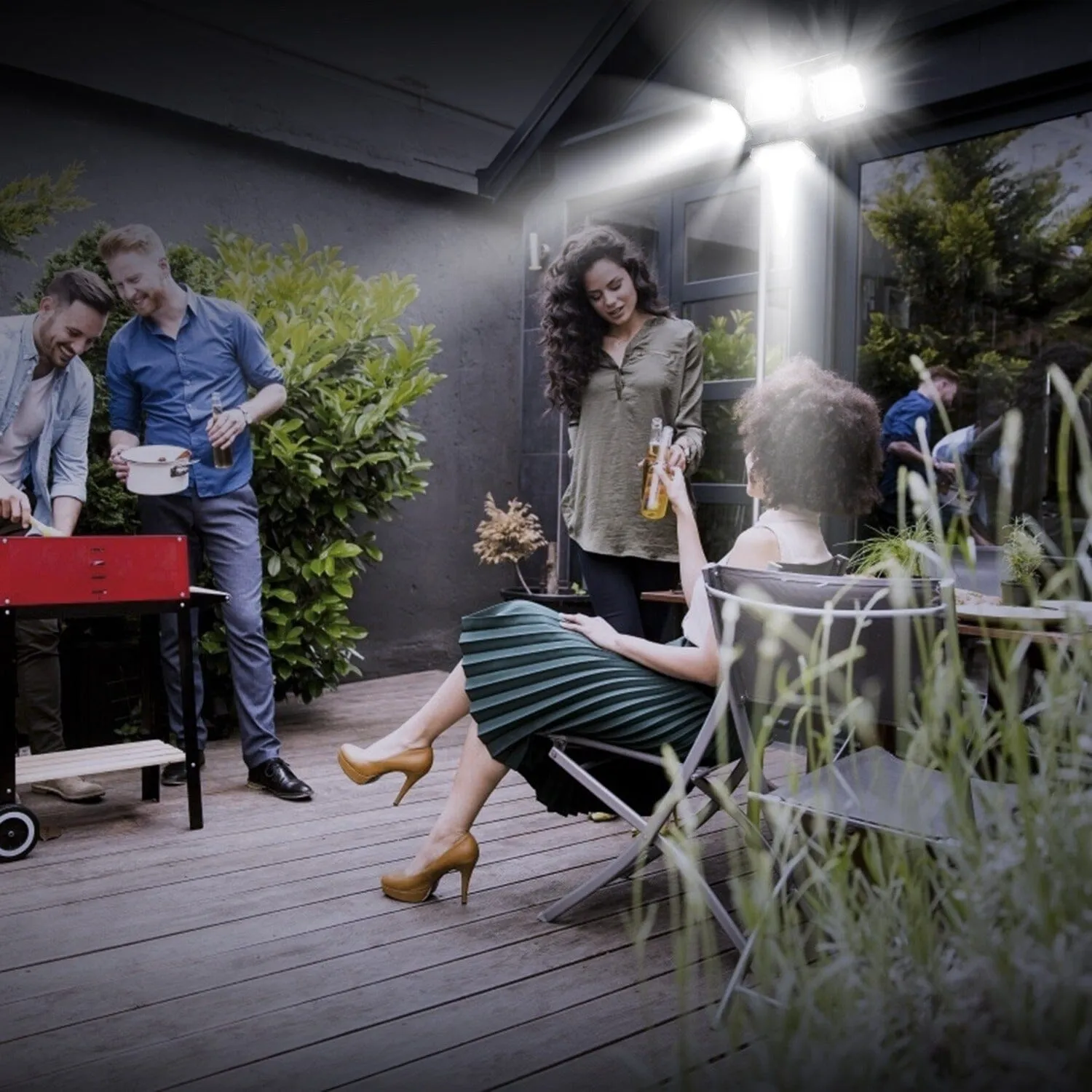 Solar Powered Wall Lights Outdoor Motion Sensor Lamps