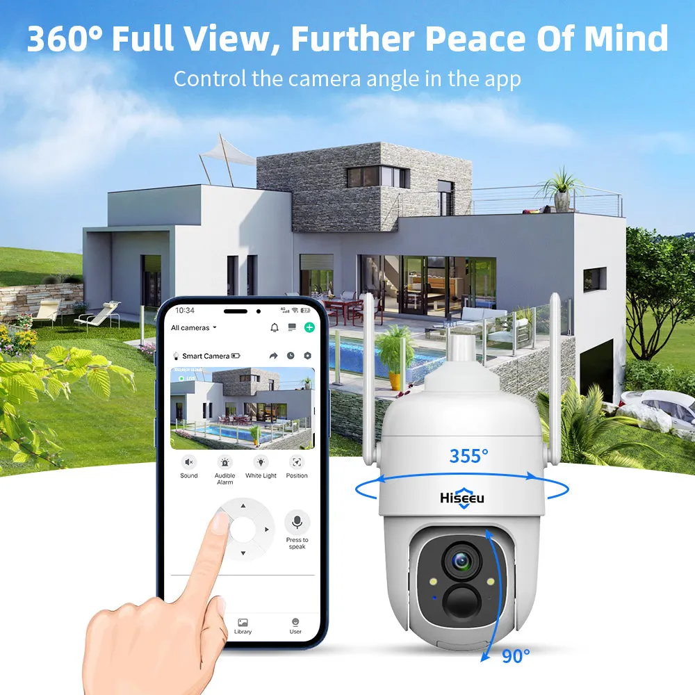 Solar Security Camera 1080p Wireless Wifi Camera Outdoor Waterproof With 32Gb Sd Card
