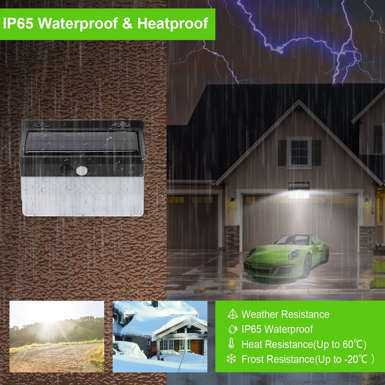 Solar Wall Light Outdoor 206 LEDs PIR Motion Sensor Lamp