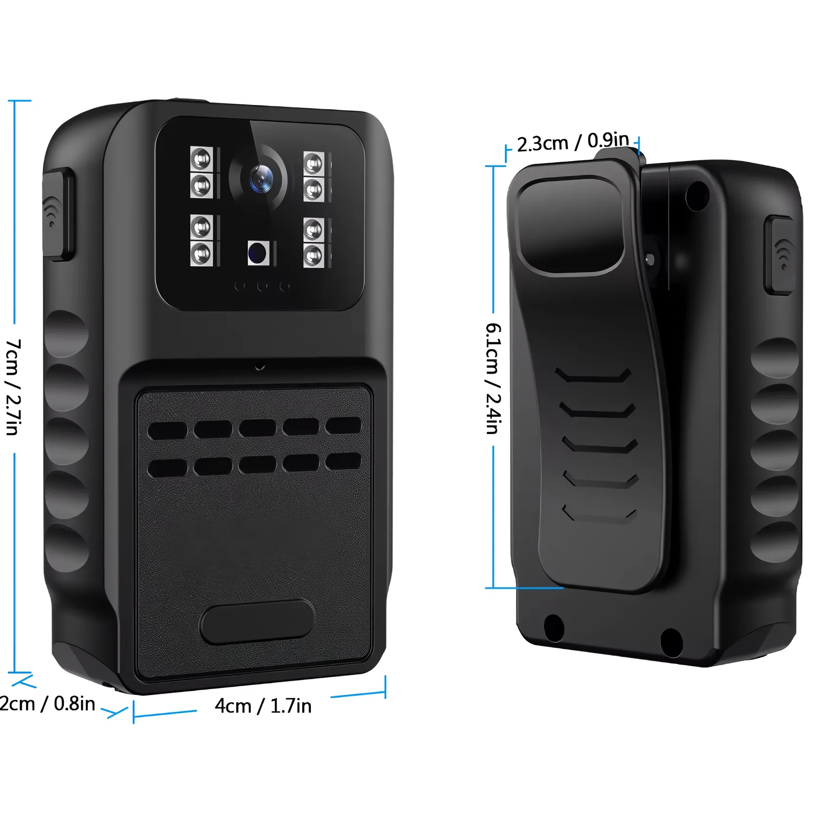 SpyWfi Rechargeable Night Vision Police Body Camera 1080p HD WiFi