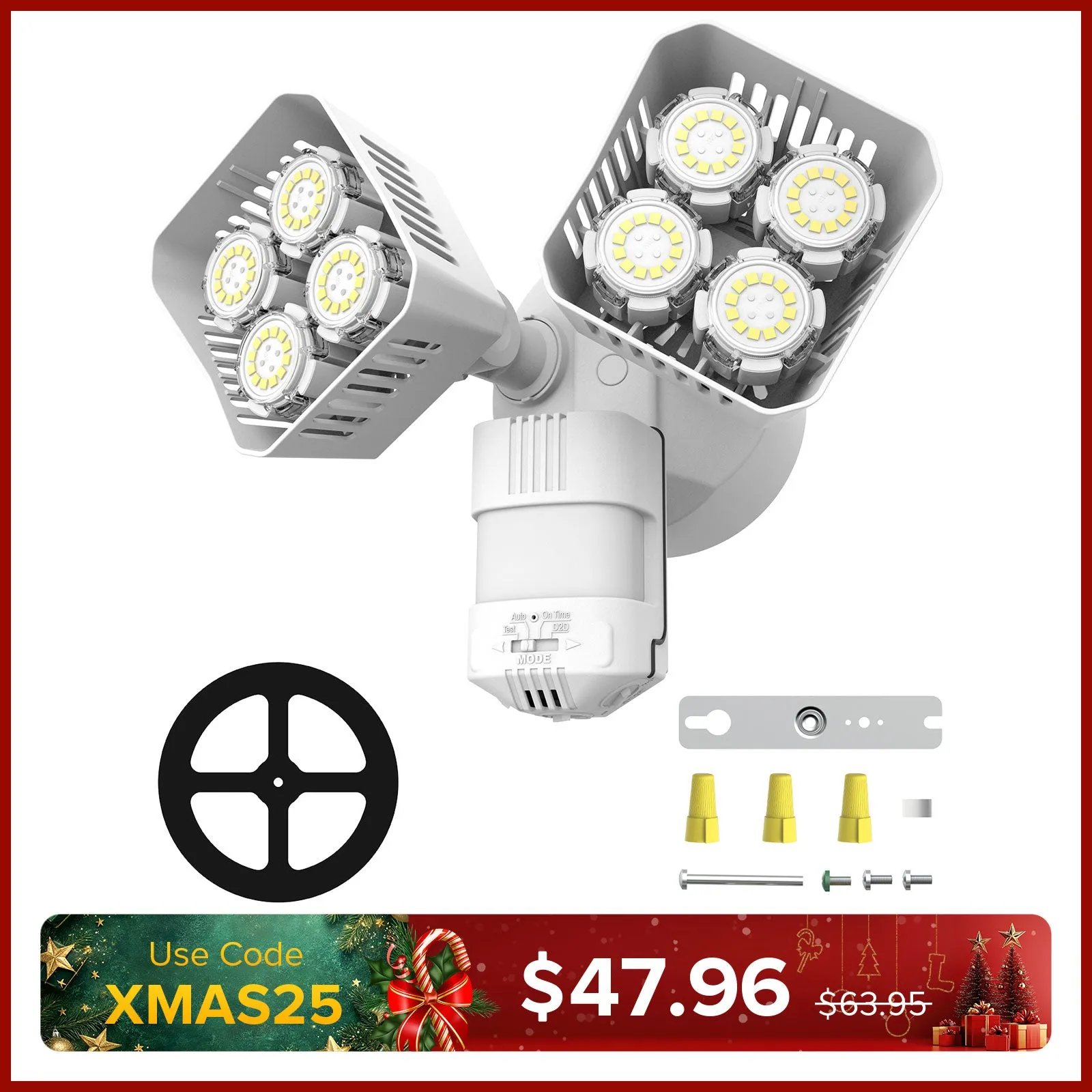 Square Upgraded 54W Led Security Light (Dusk to Dawn & Motion Sensor)(US/CA ONLY)