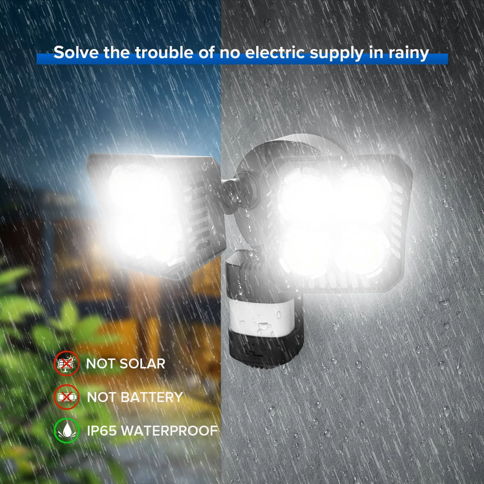Square Upgraded 54W Led Security Light (Dusk to Dawn & Motion Sensor)(US/CA ONLY)