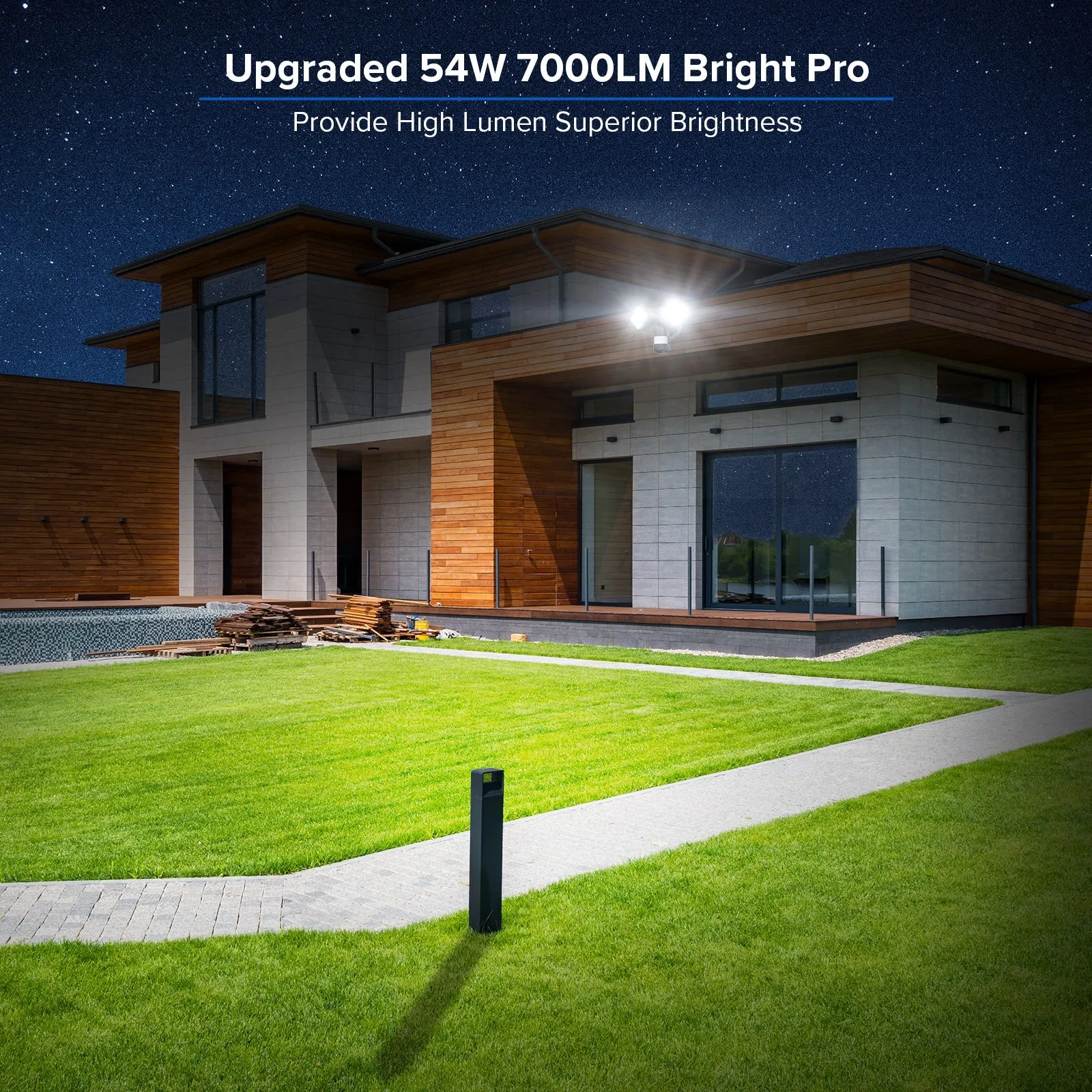 Square Upgraded 54W Led Security Light (Dusk to Dawn & Motion Sensor)(US/CA ONLY)