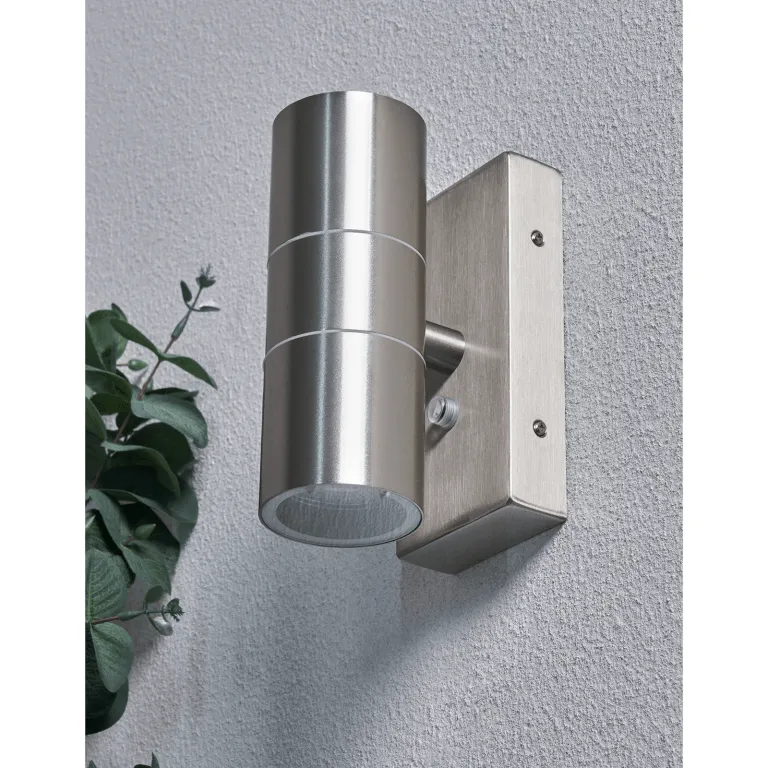 Strasbourg Up & Down Wall Light With Photocell - Stainless Steel