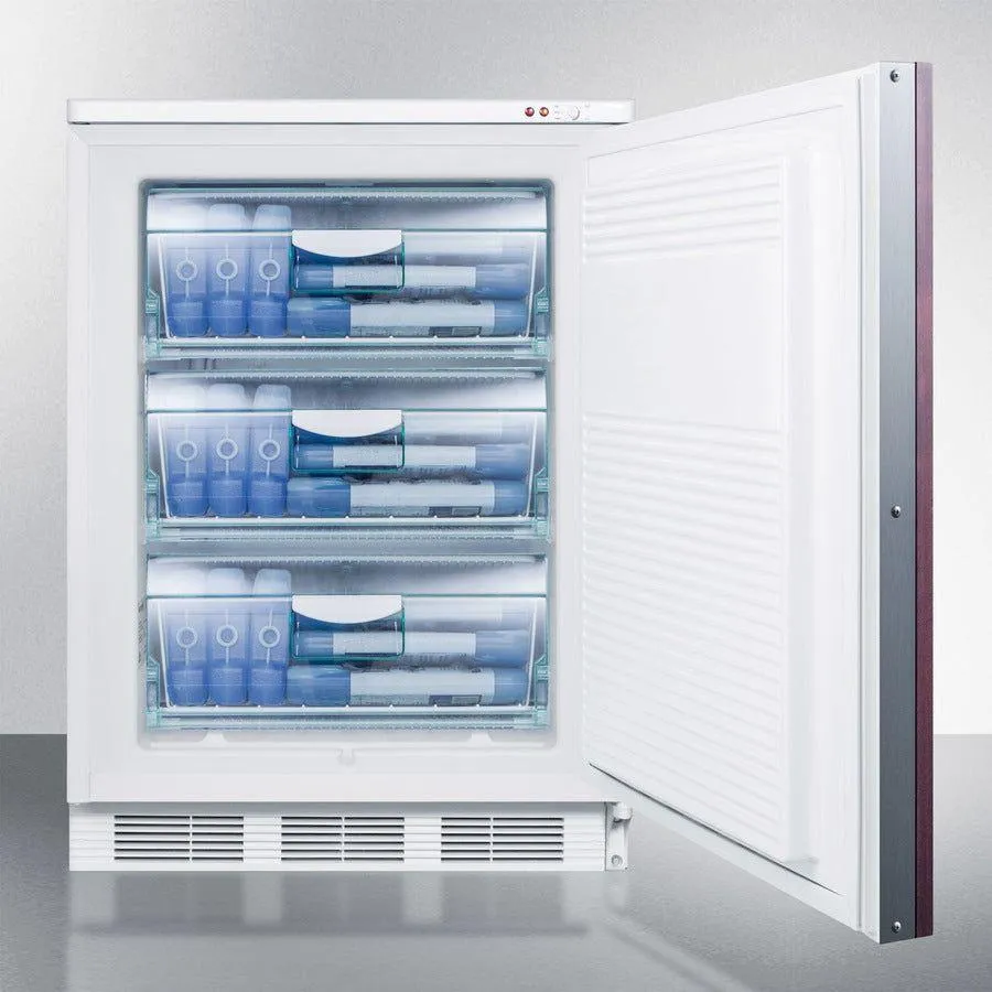Summit 24 In. Wide Built-In All-Freezer with 3.5 cu. ft. Capacity, 3 Removable Storage Baskets, Manual Defrost, -25-¦C Capable and Adjustable Thermostat - VT65MLBIIF