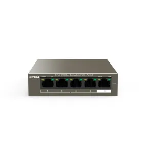 Tenda 5Port 10/100Mbps Desktop Switch w/4 PoE Ports  TEF1105P-4-63W