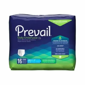 Unisex Adult Absorbent Underwear Prevail  Pull On with Tear Away Seams Large Disposable Heavy Absorb Count of 64 By First Quality