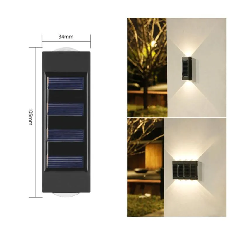 Up & Down 2 LED Outdoor Solar Wall Light (Set of 4)